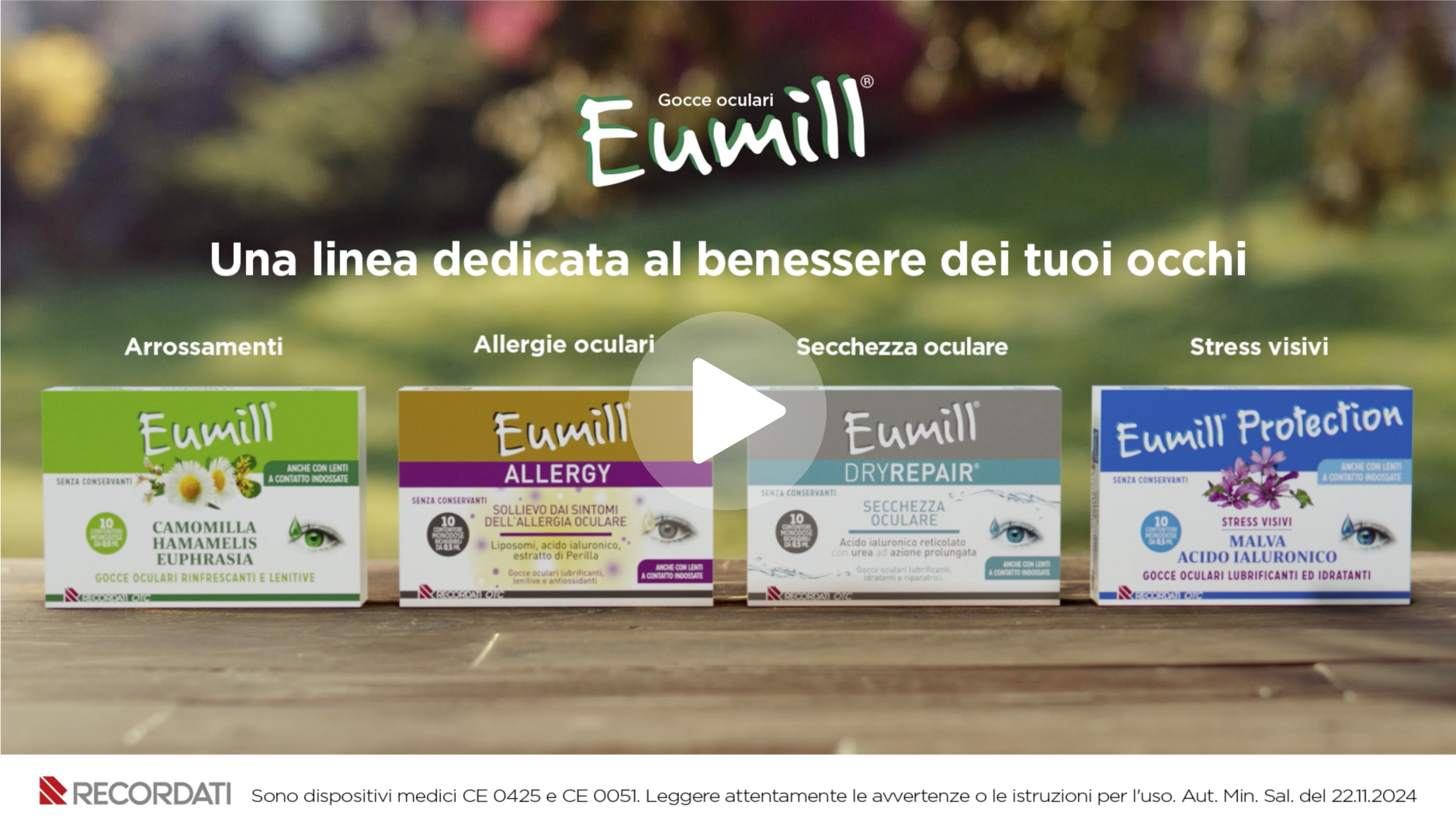 Eumill - una linea completa di gocce oculari idratanti, lubrificanti, lenitive per i tuoi occhi